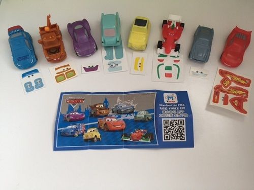 Kinder Surprise Disney Cars 2 Limited Edition Complete Set Of 8 CHINA 2016 RARE